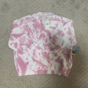 Anthropologie Pink Tie Dye Sweater